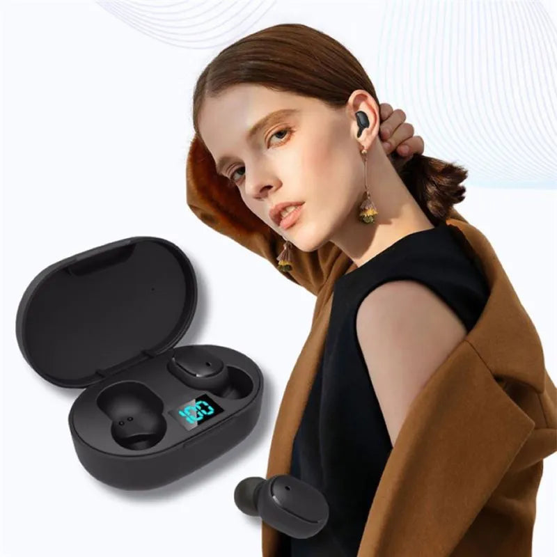 TWS E6S Bluetooth Earphones Wireless Headphones LED Display Noise Cancelling Earbuds with Mic for Huawei Xiaomi