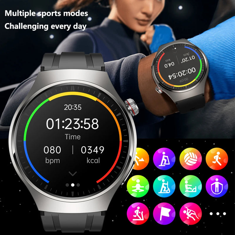 Para Huawei Xiaomi Health Monitor Smart Watch Men Frequência Cardíaca ECG + PPG AMOLED 466 * 466 HD Screen Bluetooth Call SmartWatch 2023 Novo, Moderno...