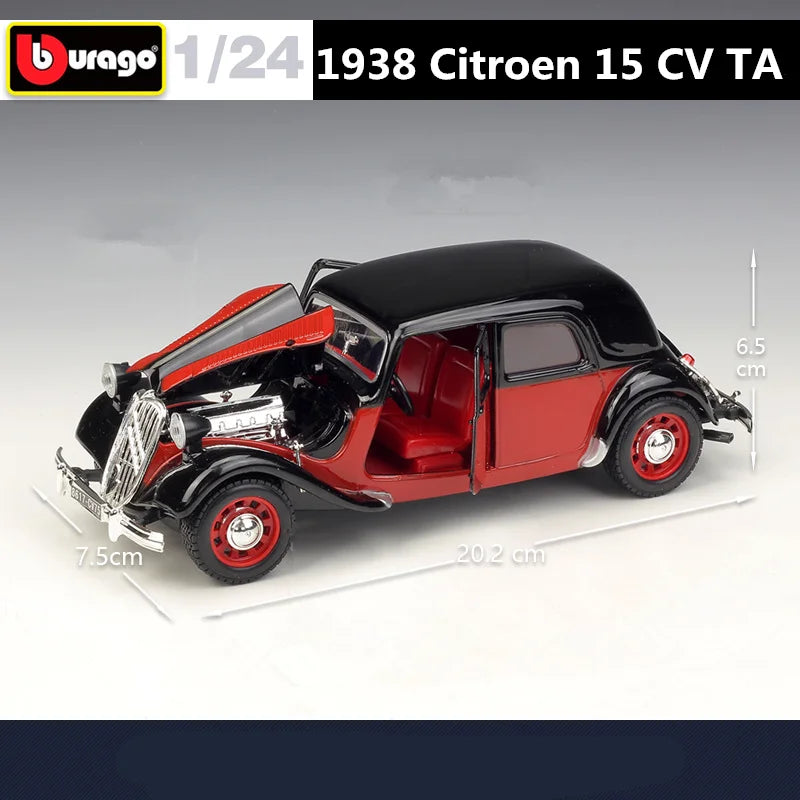 Bburago 1938 Citroen- Liga Modelo de carro clássico Presente para crianças