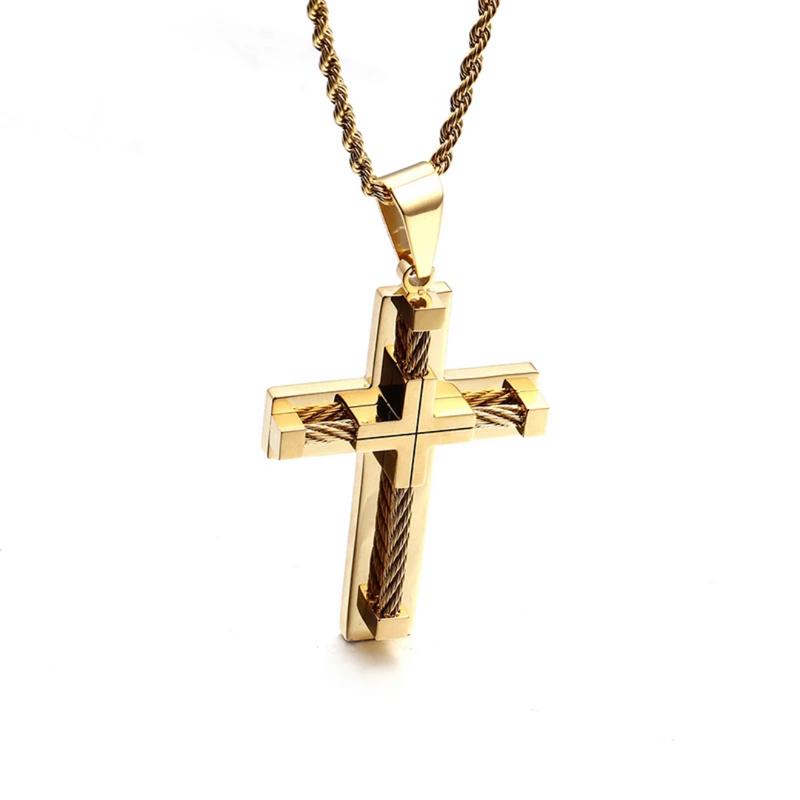 Corrente de Crucifixo - Banhado a Ouro 18K